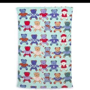 Vera bradley toasty teddies fleece throw blanket